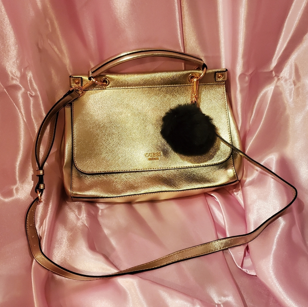 Rose gold Guess purse